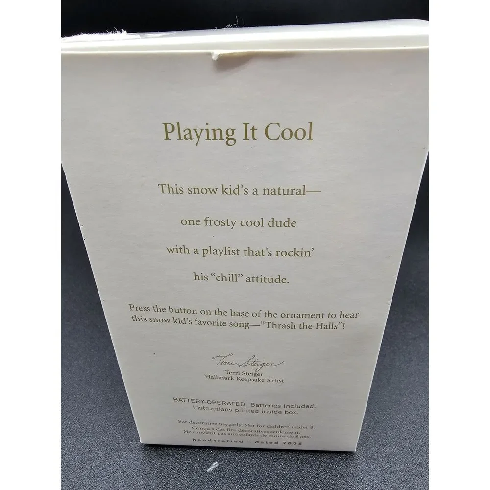 2008 Hallmark Keepsake Ornament Playing It Cool Magic Sound‎ Snowman Plays Tune